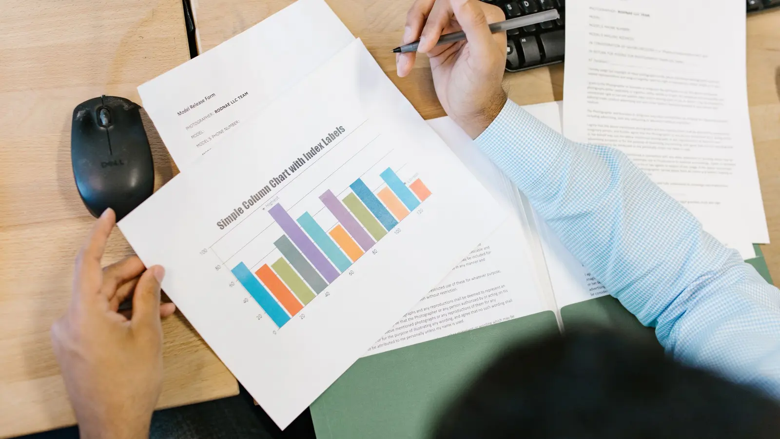 An analyst reviewing marketing reports